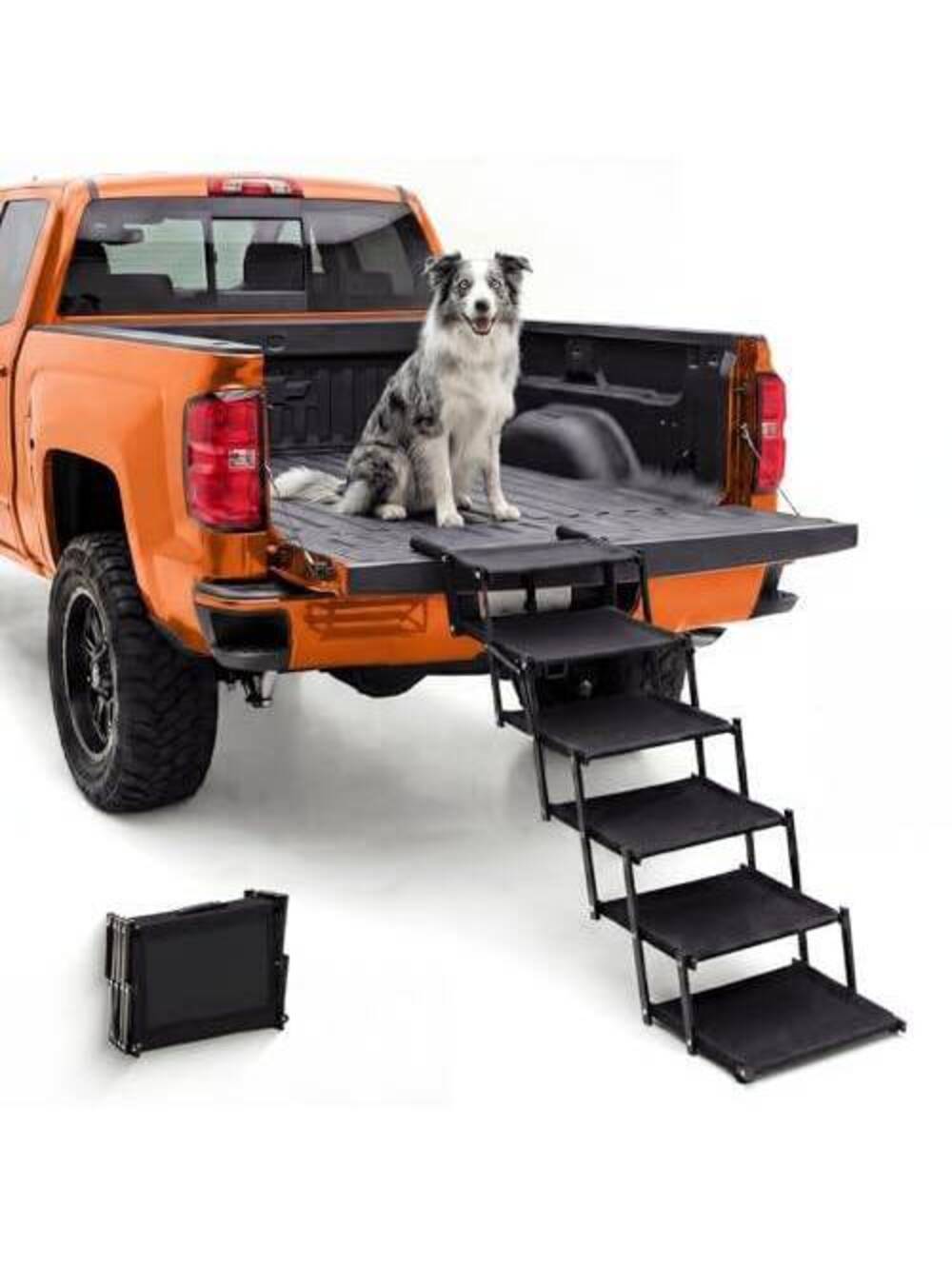 Foldable Dog Stairs for Large Dogs - Extra Wide 6-Step Pet Ramp for Cars & Beds